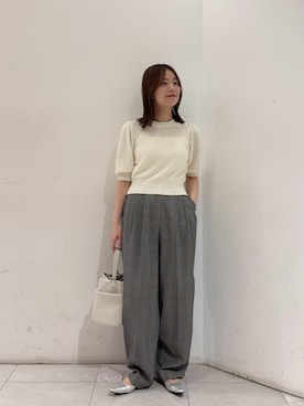 「URBAN RESEARCH（アーバンリサーチ）のnew basic　HIGH TWIST WOOL PANTS（その他パンツ、その他）」を使った、suzukoさん（レディース・161cm）の春コーディネート