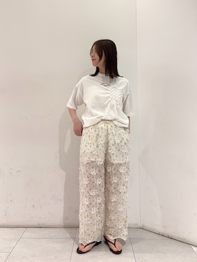 「URBAN RESEARCH（アーバンリサーチ）のナローストラップトングサンダル（サンダル、ブラウン系）」を使った、suzukoさん（レディース・161cm）の春コーディネート