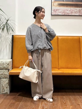 「URBAN RESEARCH DOORS（アーバンリサーチドアーズ）のリネンドロストドルマンブラウス（シャツ/ブラウス、その他）」を使った、藤田　瀬名さん（レディース・157cm）の春コーディネート