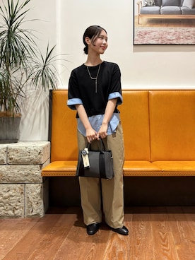 「URBAN RESEARCH DOORS(アーバンリサーチドアーズ)のアイテム(ネックレス)」を使った、藤田 瀬名さん(レディース・156cm)の秋コーディネート