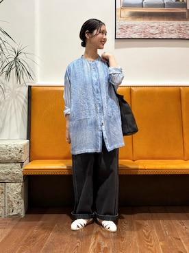 「URBAN RESEARCH DOORS（アーバンリサーチドアーズ）のグルカサンダル（サンダル、ホワイト系）」を使った、藤田　瀬名さん（レディース・157cm）の春コーディネート