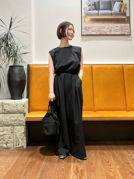 「EKAL（エカル）のアイテム（オールインワン・サロペット）」を使った、藤田瀬名さん（レディース・157cm）の春コーディネート