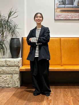 「BIRKENSTOCK（ビルケンシュトック）のBIRKENSTOCK　Boston LEVE（サンダル）」を使った、藤田　瀬名さん（レディース・157cm）の秋コーディネート