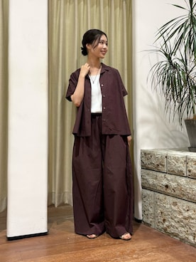 「PLAKTON（プラクトン）のアイテム」を使った、藤田　瀬名さん（レディース・156cm）の夏コーディネート