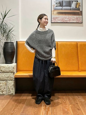 「BIRKENSTOCK（ビルケンシュトック）のBIRKENSTOCK　Boston LEVE（サンダル）」を使った、藤田　瀬名さん（レディース・157cm）の秋コーディネート