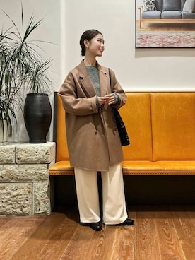 「URBAN RESEARCH DOORS（アーバンリサーチドアーズ）のウールリバーテーラードコート（その他アウター）」を使った、藤田　瀬名さん（レディース・157cm）の冬コーディネート