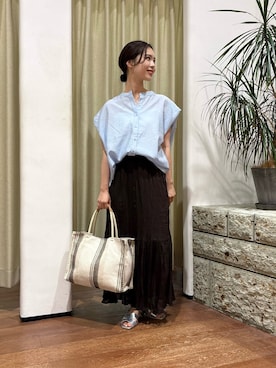 「RODE SKO（ロデスコ）のアイテム」を使った、藤田　瀬名さん（レディース・156cm）の夏コーディネート
