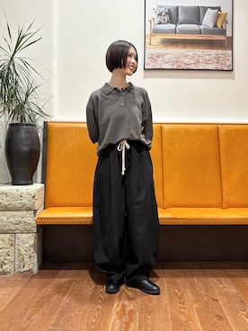 「アイテム（ポロシャツ）」を使った、藤田　瀬名さん（レディース・157cm）の秋コーディネート