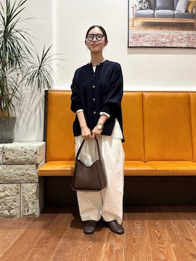 「URBAN RESEARCH DOORS(アーバンリサーチドアーズ)のアイテム(メガネ)」を使った、藤田 瀬名さん(レディース・156cm)の秋コーディネート