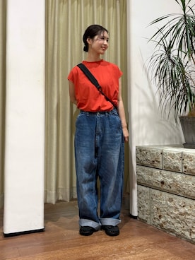 「EKAL（エカル）のアイテム」を使った、藤田　瀬名さん（レディース・157cm）の夏コーディネート