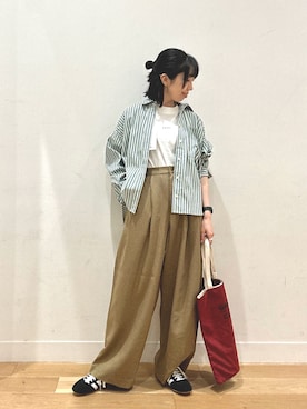 「ストライプ」｜kcoさん（レディース・158cm）の秋コーディネート