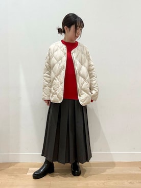 「アイテム（ダウンジャケット/コート）」を使った、kcoさん（レディース・158cm）の秋コーディネート