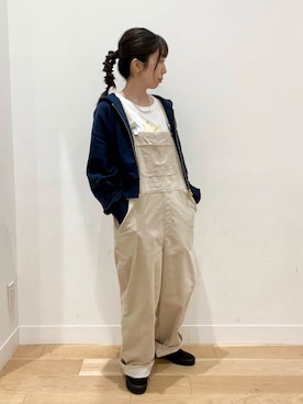 「運動会コーデ」｜「アイテム（サロペット/オーバーオール）」を使った、kcoさん（レディース・158cm）の秋コーディネート