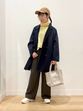 「URBAN RESEARCH DOORS（アーバンリサーチドアーズ）のウールリバーテーラードコート（その他アウター）」を使った、kcoさん（レディース・158cm）の秋コーディネート