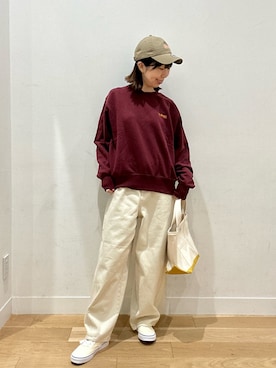 「アイテム（帽子）」を使った、kcoさん（レディース・158cm）の秋コーディネート
