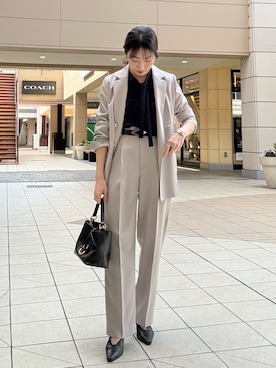 「MICO COULIER（ミコクリエ）のアイテム」を使った、fujitaさん（レディース・155cm）の春コーディネート