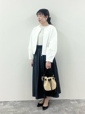 「オケージョン」｜「アイテム（ブルゾン）」を使った、fujitaさん（レディース・155cm）の春コーディネート
