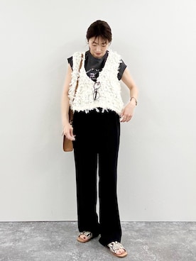 「NOLLEY'S LIGHT（ノーリーズライト）のアイテム（パンツ）」を使った、fujitaさん（レディース・155cm）の春コーディネート