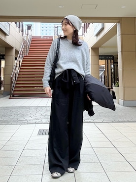 「アイテム（ダッフルコート）」を使った、fujitaさん（レディース・155cm）の冬コーディネート