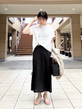 「MICO COULIER（ミコクリエ）のアイテム」を使った、fujitaさん（レディース・155cm）の夏コーディネート