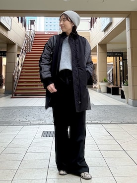 「アイテム（ダッフルコート）」を使った、fujitaさん（レディース・155cm）の冬コーディネート