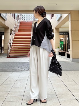 「MICO COULIER（ミコクリエ）のアイテム」を使った、fujitaさん（レディース・155cm）の春コーディネート