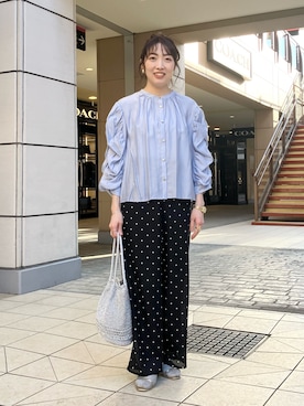 「ドットパンツ」｜fujitaさん（レディース・155cm）の春コーディネート