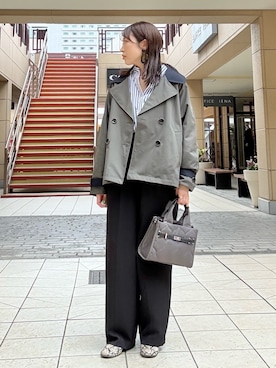 「アイテム（トレンチコート）」を使った、fujitaさん（レディース・155cm）の秋コーディネート