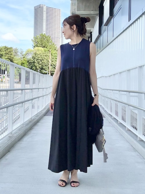 大福さん専用M ＆ KYOKO エムアンドキヨウコ異素材使い洋梨柄ワンピース 大福さん専用M ＆ KYOKO エムアンドキヨウコ異素材使い洋梨柄