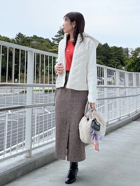 「アイテム（ブルゾン）」を使った、fujitaさん（レディース・155cm）の秋コーディネート