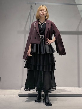 「アイテム（ブローチ/コサージュ）」を使った、natsuki_s2さん（レディース・153cm）の秋コーディネート