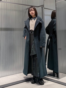 「アイテム（ノーカラーコート）」を使った、natsuki_s2さん（レディース・153cm）の秋コーディネート