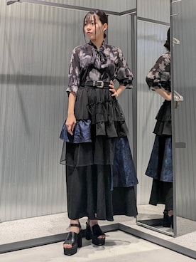 「アイテム（スカート、パープル系）」を使った、natsuki_s2さん（レディース・153cm）の夏コーディネート