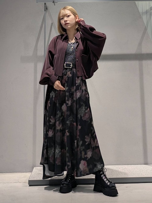 HARE（ハレ） blurフラワーガラフレアスカート HARE（ハレ）の「blurフラワーガラフレアスカート（スカート