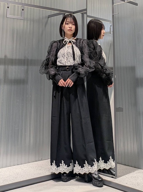 CEREMONY SET UP対応】レースワイドパンツ(HARE)（スラックス）｜HARE