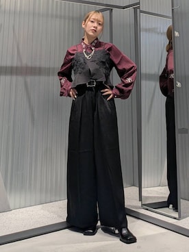 「HARE（ハレ）のデザインラペルクリップ(HARE)（ブローチ/コサージュ）」を使った、natsuki_s2さん（レディース・153cm）の秋コーディネート