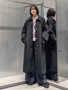 「アイテム（ステンカラーコート）」を使った、natsuki_s2さん（レディース・153cm・10代）の冬コーディネート