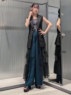 「アイテム（ブローチ/コサージュ）」を使った、natsuki_s2さん（レディース・153cm）の夏コーディネート