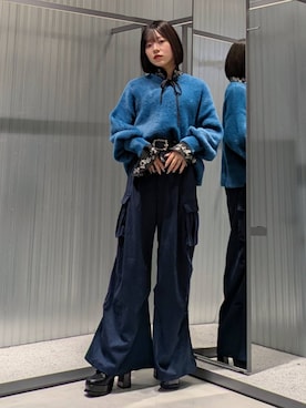 「アイテム（カーゴパンツ）」を使った、natsuki_s2さん（レディース・153cm・10代）の秋コーディネート