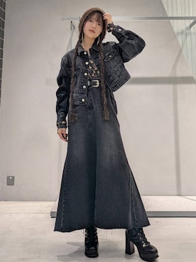 「アイテム（デニムジャケット）」を使った、natsuki_s2さん（レディース・153cm・10代）の秋コーディネート