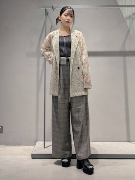 「HARE（ハレ）の2WAYスクエアラメニットタンクトップ(HARE)（タンクトップ）」を使った、natsuki_s2さん（レディース・153cm・10代）の夏コーディネート