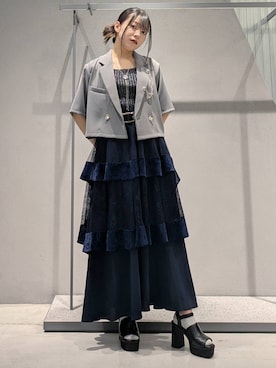「アイテム（ブローチ/コサージュ）」を使った、natsuki_s2さん（レディース・153cm）の夏コーディネート