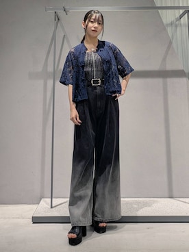 「HARE（ハレ）の2WAYスクエアラメニットタンクトップ(HARE)（タンクトップ）」を使った、natsuki_s2さん（レディース・153cm・10代）の夏コーディネート