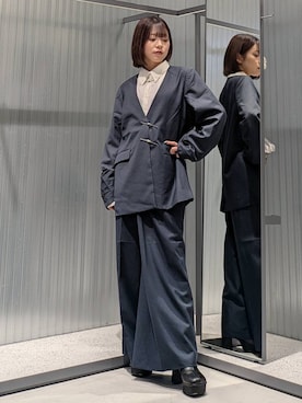 「アイテム（ノーカラージャケット）」を使った、natsuki_s2さん（レディース・153cm）の秋コーディネート
