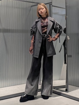 「HARE（ハレ）のデザインレースアップブーサン(HARE)（サンダル）」を使った、natsuki_s2さん（レディース・153cm・10代）の夏コーディネート