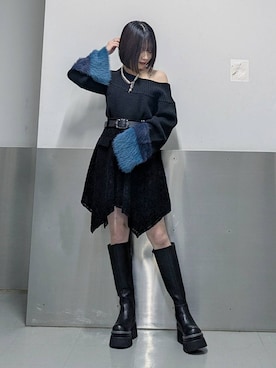「アイテム（ニット/セーター）」を使った、natsuki_s2さん（レディース・153cm・10代）の冬コーディネート
