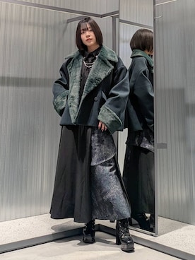 「アイテム（ピーコート）」を使った、natsuki_s2さん（レディース・153cm・20代）の冬コーディネート