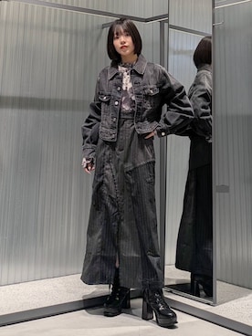 「アイテム（デニムジャケット）」を使った、natsuki_s2さん（レディース・153cm・10代）の秋コーディネート