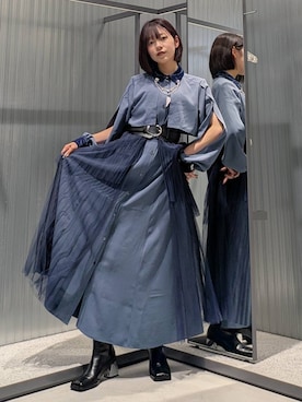 「アイテム（ブローチ/コサージュ）」を使った、natsuki_s2さん（レディース・153cm）の秋コーディネート