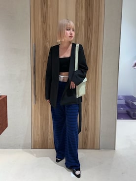 「春服」｜「アイテム（ノーカラージャケット）」を使った、ITABASHIさん（レディース・162cm）の春コーディネート